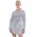 Gray Light Marble Stone Texture Background Women s Long Sleeve Casual Dress