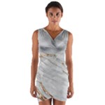 Gray Light Marble Stone Texture Background Wrap Front Bodycon Dress
