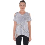 Gray Light Marble Stone Texture Background Cut Out Side Drop T-Shirt