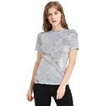 Gray Light Marble Stone Texture Background Women s Short Sleeve Rash Guard