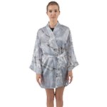 Gray Light Marble Stone Texture Background Long Sleeve Satin Kimono