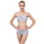 Gray Light Marble Stone Texture Background Layered Top Bikini Set