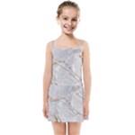 Gray Light Marble Stone Texture Background Kids  Summer Sun Dress