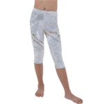 Gray Light Marble Stone Texture Background Kids  Lightweight Velour Capri Leggings 