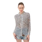 Gray Light Marble Stone Texture Background Long Sleeve Chiffon Shirt