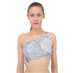 Gray Light Marble Stone Texture Background Spliced Up Bikini Top 