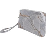 Gray Light Marble Stone Texture Background Wristlet Pouch Bag (Small)