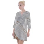 Gray Light Marble Stone Texture Background Open Neck Shift Dress