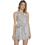 Gray Light Marble Stone Texture Background Sleeveless High Waist Mini Dress