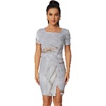 Gray Light Marble Stone Texture Background Fitted Knot Split End Bodycon Dress