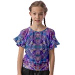 Cobalt arabesque Kids  Cut Out Flutter Sleeves