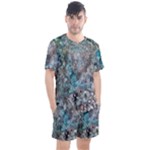 Mono Turquoise blend Men s Mesh T-Shirt and Shorts Set