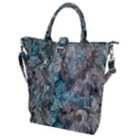 Mono Turquoise blend Buckle Top Tote Bag