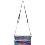 Abstarct cobalt waves Mini Crossbody Handbag