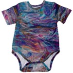 Abstarct cobalt waves Baby Short Sleeve Bodysuit