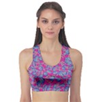 Colorful cosutme collage motif pattern Fitness Sports Bra