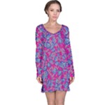 Colorful cosutme collage motif pattern Long Sleeve Nightdress