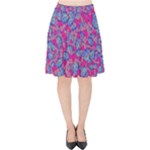 Colorful cosutme collage motif pattern Velvet High Waist Skirt
