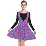 Colorful cosutme collage motif pattern Plunge Pinafore Dress