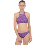 Colorful cosutme collage motif pattern Halter Bikini Set