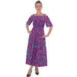 Colorful cosutme collage motif pattern Shoulder Straps Boho Maxi Dress 