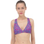 Colorful cosutme collage motif pattern Classic Banded Bikini Top