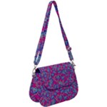 Colorful cosutme collage motif pattern Saddle Handbag
