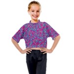 Colorful cosutme collage motif pattern Kids Mock Neck T-Shirt