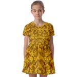 Blooming Flowers Of Lotus Paradise Kids  Short Sleeve Pinafore Style Dress