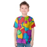 Abstract Cube Colorful  3d Square Pattern Kids  Cotton T-Shirt