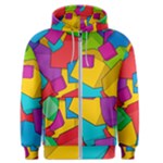 Abstract Cube Colorful  3d Square Pattern Men s Zipper Hoodie