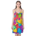 Abstract Cube Colorful  3d Square Pattern Camis Nightgown 