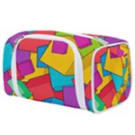 Abstract Cube Colorful  3d Square Pattern Toiletries Pouch