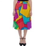 Abstract Cube Colorful  3d Square Pattern Classic Midi Skirt