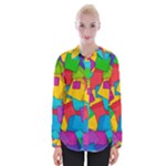 Abstract Cube Colorful  3d Square Pattern Womens Long Sleeve Shirt