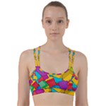 Abstract Cube Colorful  3d Square Pattern Line Them Up Sports Bra