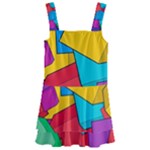 Abstract Cube Colorful  3d Square Pattern Kids  Layered Skirt Swimsuit