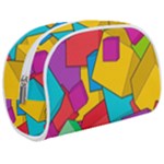 Abstract Cube Colorful  3d Square Pattern Make Up Case (Medium)