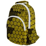 Yellow Hexagons 3d Art Honeycomb Hexagon Pattern Rounded Multi Pocket Backpack