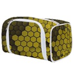 Yellow Hexagons 3d Art Honeycomb Hexagon Pattern Toiletries Pouch