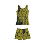 Yellow Hexagons 3d Art Honeycomb Hexagon Pattern Kids  Boyleg Swimsuit