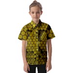 Yellow Hexagons 3d Art Honeycomb Hexagon Pattern Kids  Short Sleeve Shirt