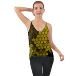 Yellow Hexagons 3d Art Honeycomb Hexagon Pattern Chiffon Cami