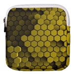 Yellow Hexagons 3d Art Honeycomb Hexagon Pattern Mini Square Pouch