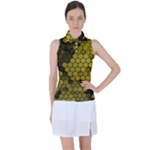 Yellow Hexagons 3d Art Honeycomb Hexagon Pattern Women s Sleeveless Polo T-Shirt