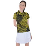 Yellow Hexagons 3d Art Honeycomb Hexagon Pattern Women s Polo T-Shirt