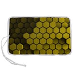 Yellow Hexagons 3d Art Honeycomb Hexagon Pattern Pen Storage Case (S)