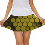 Yellow Hexagons 3d Art Honeycomb Hexagon Pattern Women s Skort