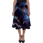 Fractal Cube 3d Art Nightmare Abstract Perfect Length Midi Skirt