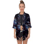 Fractal Cube 3d Art Nightmare Abstract Open Front Chiffon Kimono